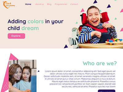 Autism School website landing page design