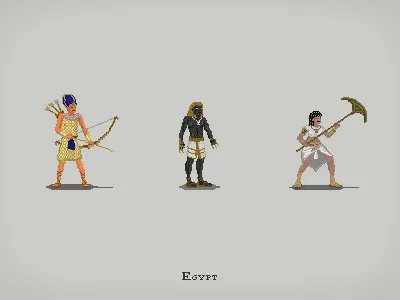 Egyptians 8 bit android characters egypt game illustration ios lands pixel pixel art