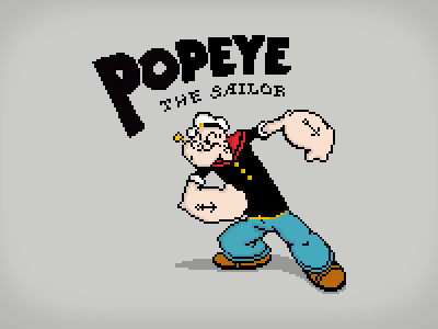 Popeye the Bully 16 bit bully character gif illustration pixel pixel art popeye retro sailor