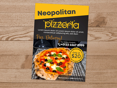 A4 Pizzas Flyer brochure brochure design flyer flyer design illustrator