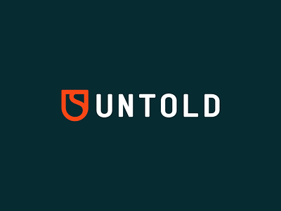 Untold Storytelling crest documentary exploration explore film filmmaker icon logo modern monogram monoline monospace orange path pathway s story u untold videography