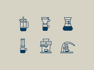 Coffee Brewing Icons