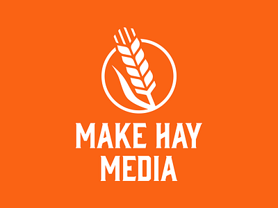 Makehaymedia Logo craft film flat hay logo minimal orange organic simple video wheat