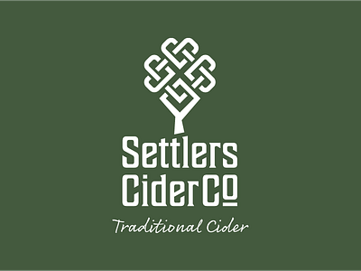 Settlers Cider Company celtic knot craft green identity illustration irish logo logoinspirations monoline simple tree typography