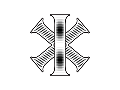 IX Monogram black cajon christ church design engraved i icon illustration jesus letters lines logo logo inspirations monogram pillars round simple typography x