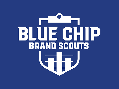 Blue Chip Brand Scouts Logo assessment audit blue brand clipboard crest football identity logo logoinspirations scout shield sports