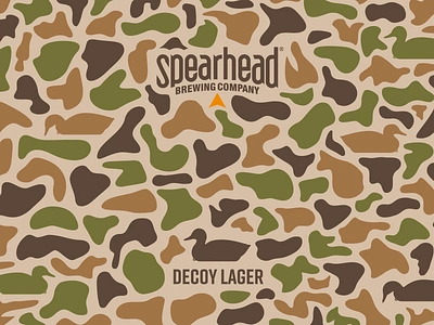 Decoy Lager beer branding camo camouflage conservation decoy design duck ducks unlimited hunter hunting identity illustration label design logo mallard packaging packaging design spearhead vector