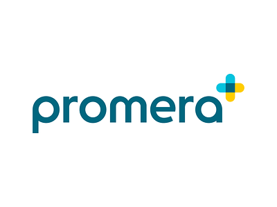 Promera Logo blockchain branding care connect cross design doctor engage healthcare heart logo medical transparent typography vector