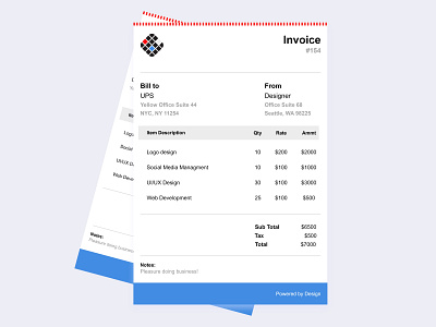 Invoice design invoice ui ux