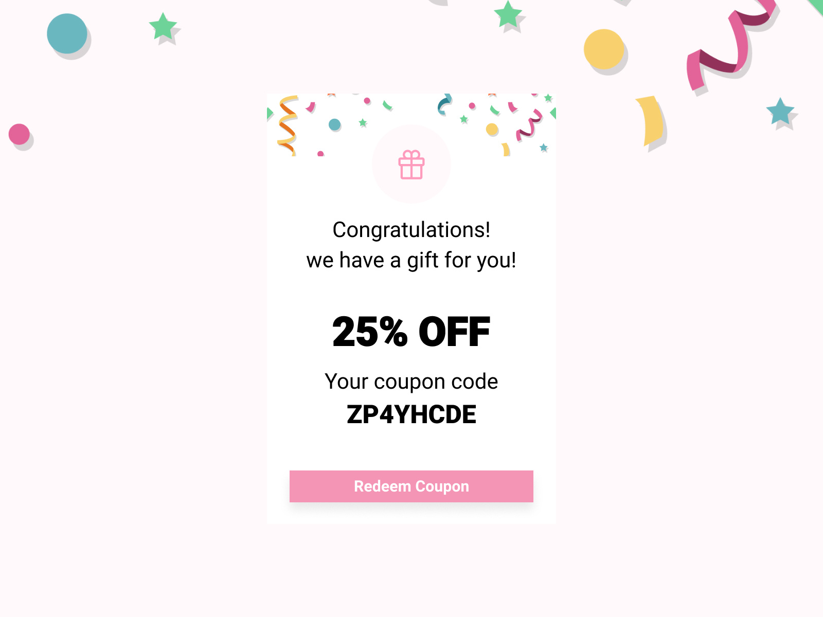 Coupon Code Page by Roel Cubas on Dribbble