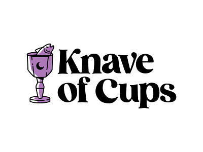 Knave of Cups Logo board games branding chalice fish illustrator logo tarot typography vector