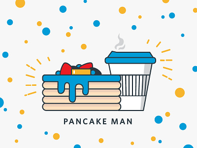 Pancake Man coffee fruit iconography icons illustration illustrator pancake vector