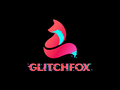 GLITCHFOX fox glitch gradient illustrator logo streaming twitch typography vector