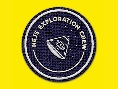 NEJS Conf Patch apollo black blue branding conference javascript merch patch space vector yellow