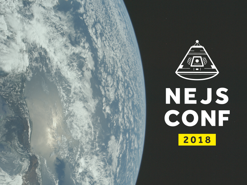 NEJS Conf 2018 illustrator black yellow earth saturn apollo space vector javascript logo conference branding