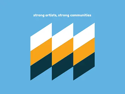 Strong Artists Strong Communities arts bauhaus blue branding brochure community illustration illustrator orange typography vector