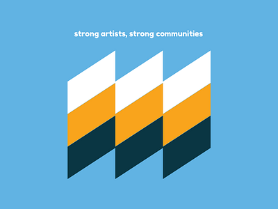 Strong Artists Strong Communities arts bauhaus blue branding brochure community illustration illustrator orange typography vector