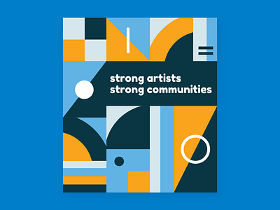 Strong Artists Strong Communities arts blue branding illustrator nonprofit orange typography vector