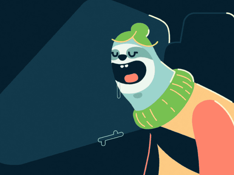Sleepy Sloth animal animation car character drive fun graphics illustration motion music sloth vacation