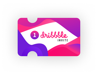1 Dribbble Invite 1 shot art creative debut design first shot hello dribbble invites pink thanks ticket