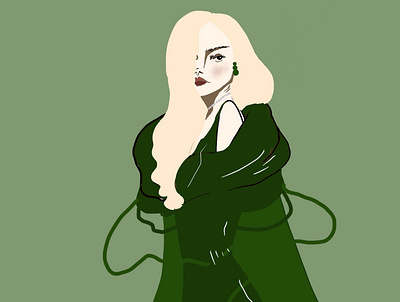 Girl In The Green Dress app art branding design design art icon illustration illustrator ui website