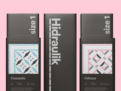 Hidraulik box brand branding geometric label logo minimal pack packaging pattern rug tile