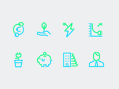 Cupra Icons branding design efficiency energy icons iconset illustration sustainability