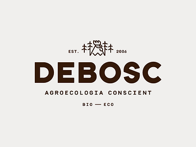 DEBOSC chicken ecologic forest icon logo outline vector