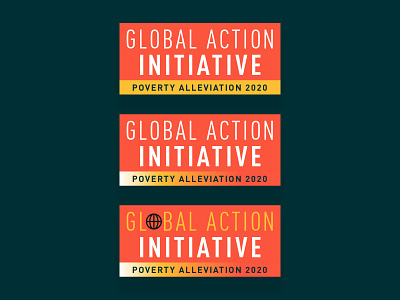 Bringing Urgency to "Global Action Initiative" Logo Options action branding concepts design globe gradient icon identity logo mark options symbol typography ui washington dc
