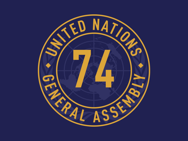 UNGA 74 Logo for Broadcast Coverage branding design identity logo logotype type typography united nations