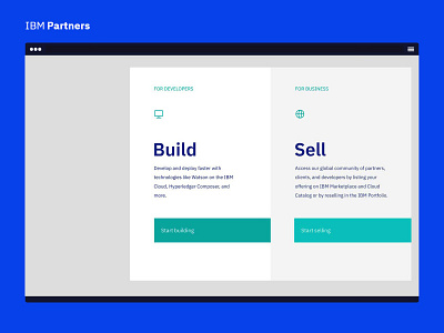 IBM Partners - Build and Sell design ibm ibm partners sketch ui