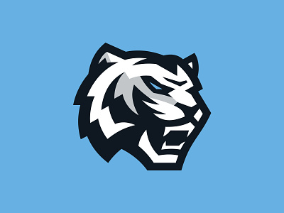 White Tiger basketball blue esport head hockey logo logotype mascot nba nhl sport tiger white