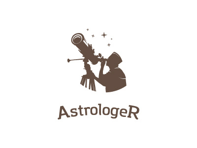 Astrologer astrologer logo man stars