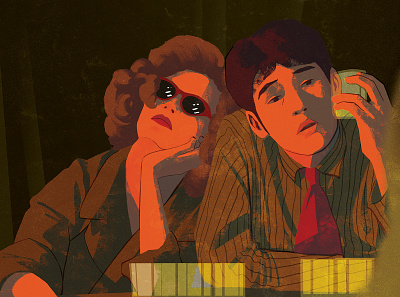 Do you like pineapple? chungking express couple digital painting drama hongkong illustation movie painterly romance vintage wongkarwai