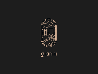 Restaurant Branding System - Gianni geometric logo italian logo line art logo logo restaurant logo scenery logo