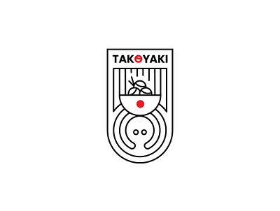 Takoyaki Japanese Restaurant Logo japanese logo line art logo minimalist logo takoyaki logo