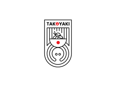 Takoyaki Japanese Restaurant Logo japanese logo line art logo minimalist logo takoyaki logo