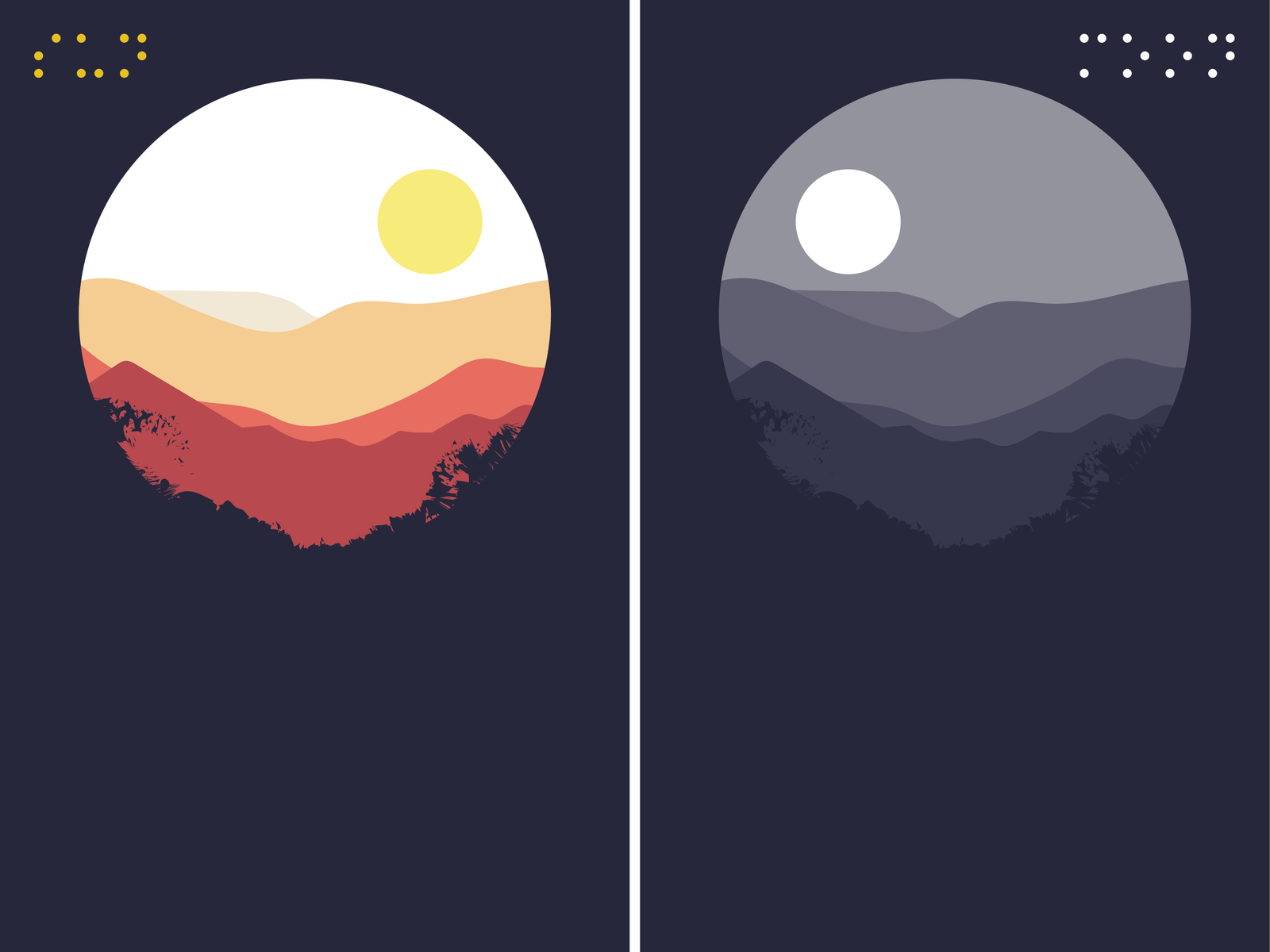 Sun&Moon by shilpa on Dribbble