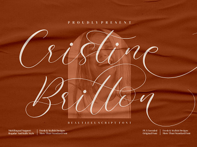 Cristine Britton - Beautiful Script Font branding casual design fashion handmade handwriting handwritten illustration logo script