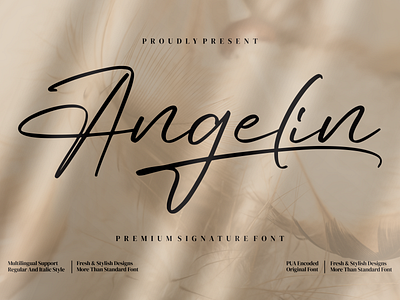Angelin - Signature Font branding casual design fashion handmade handwriting handwritten illustration logo script
