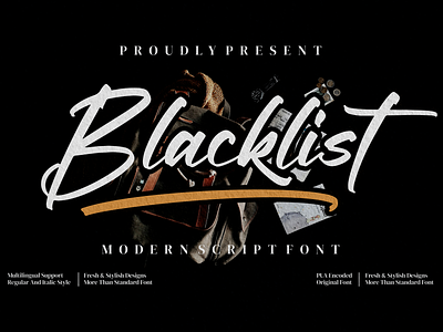 Blacklist - Modern script Font branding casual design fashion handmade handwriting handwritten illustration logo script