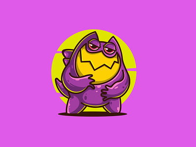 Purple monster.!! illustration hellowen devil monster