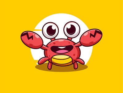crab.!! characterdesign characters crab cute design digitalart drawing fish illustration illustration art