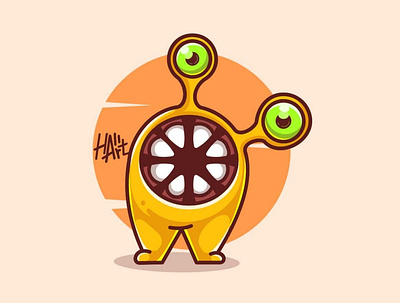 YELLOW MONSTER..!! characterdesign characters digitalart gost illustration illustration art monster yellow yellow monster