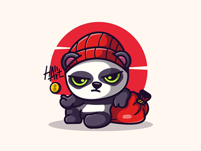 PANDA..!! branding business characterdesign characters coin design digitalart drawing illustration illustration art panda