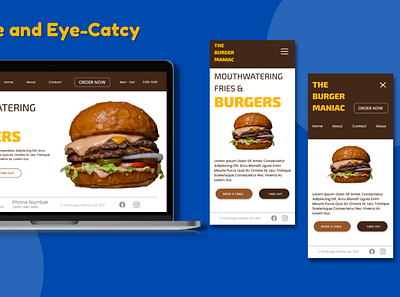 The Burger Maniac app branding design graphic design illustration landing page ui ux website design