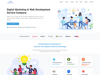 Intellect IT LTD : A Digital Marketing & Web Development Service agency graphic design landing page ui ux website