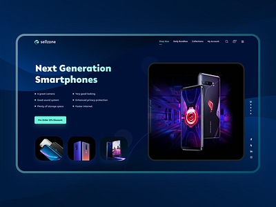 E-Commer Header Exploration 2021 dark ui ecommerce figma header landing page design mobile phone sell shopify ui uidesign ux uxdesign website design