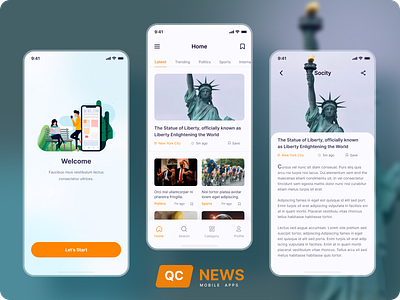 News Mobile Application _ UI UX Design article blog clean design figma glass ios mobile mobile app design mobile apps news product screen ui ux