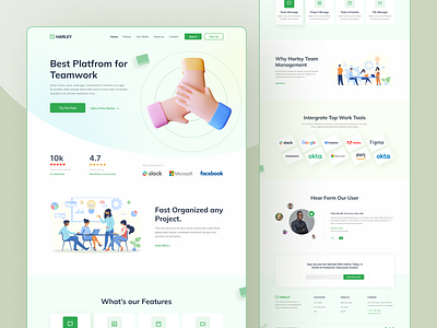 Task Management Software _ Landing page 2021 3d design figma header illustration landing page management softwrer task team team management ui ui design uiux design ux web design